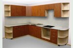 Угловая кухня 12 метров кв может быть эконом класса - ЛДСП береза, груша