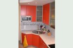 Кухня с фасадами Оранжевый МДФ, пластик с алюминиевыми рамами:  Хай-Тек Санкт-Петербург, Спб